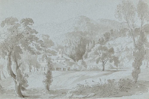 Gezicht bij Vallombrosa, ten oosten van Florence by Hugh William Williams, drawing, 1816-1820