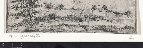 Landschap met links een boom by Arnoud Schaepkens, print, 1831-1904