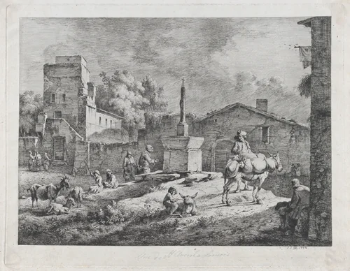 View of Saint-Andéol by Jean Jacques de Boissieu, print, 1774