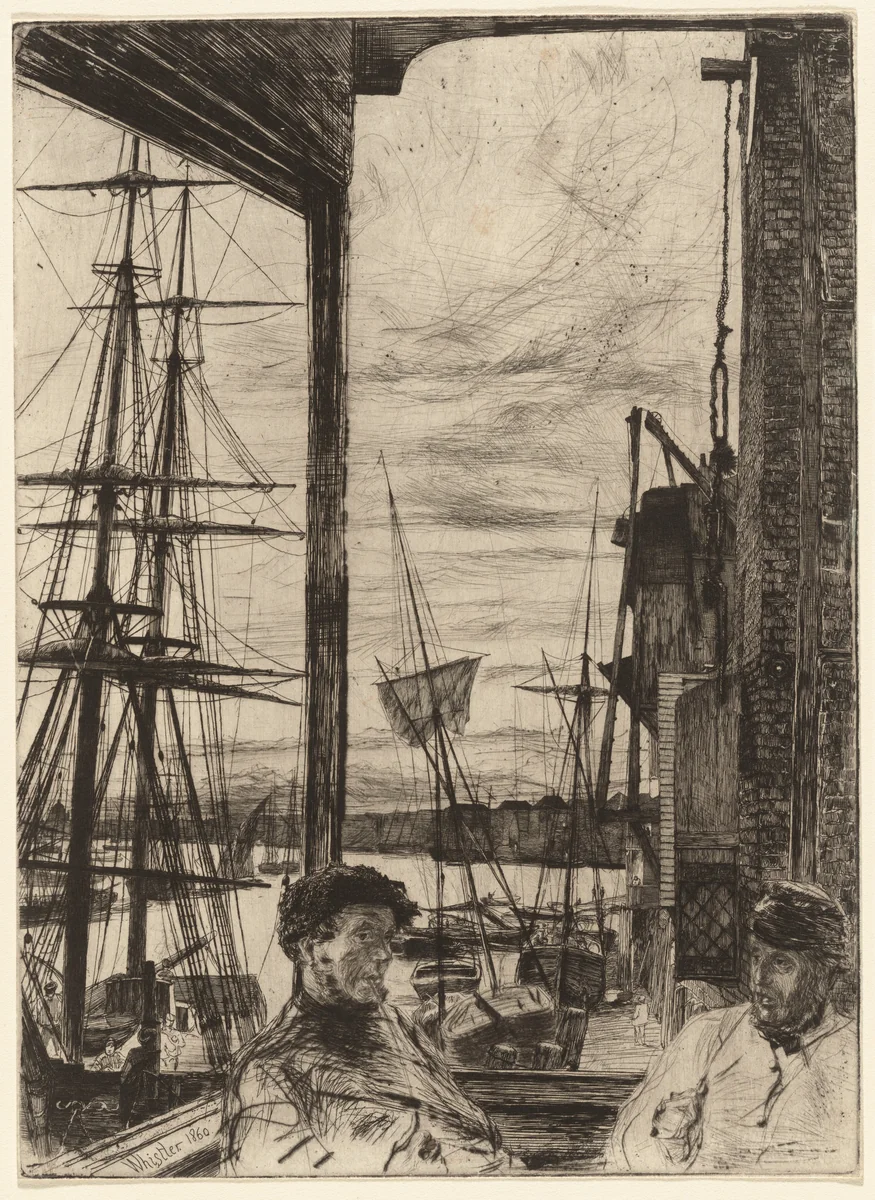 Rotherhithe by James McNeill Whistler, print, 1860