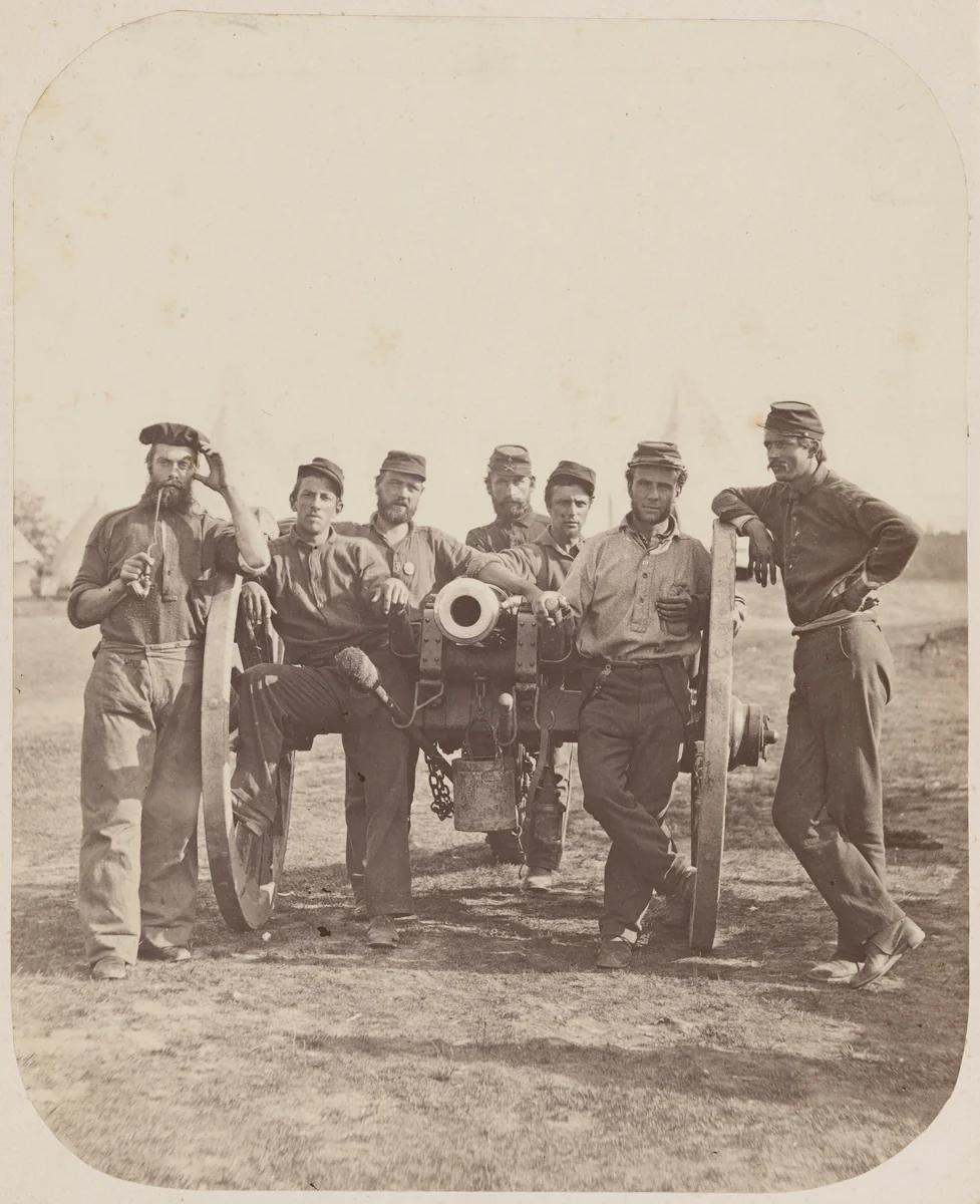 Seven Man Gun Crew by American 19th Century, photograph, 1858-1868