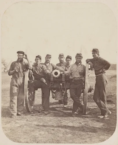 Seven Man Gun Crew by American 19th Century, photograph, 1858-1868