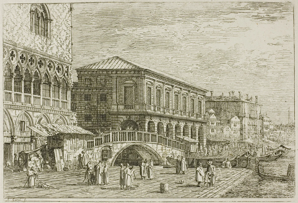 The Prison, from Vedute by Canaletto, print, 1735-1744