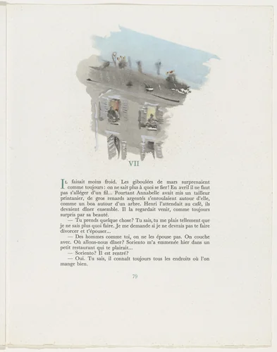 Headpiece (page 79) from Mille Regrets (A Thousand Regrets) by Christian Bérard, illustrated book, 1947