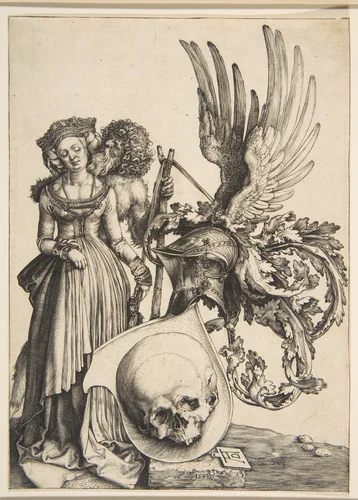 Coat of Arms with a Skull by Albrecht Dürer, print, 1503