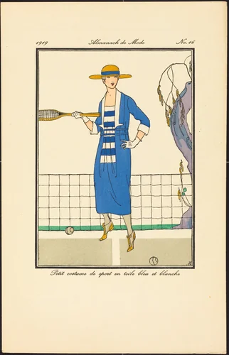 Petit costume de sport en toile bleu et blanche by French 20th Century, print, 1919