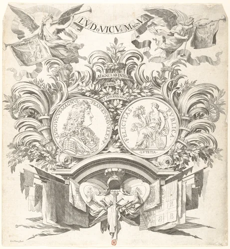 Allegorical Medal in Honor of Louis XIV by Sébastien Leclerc, print, 1650-1714