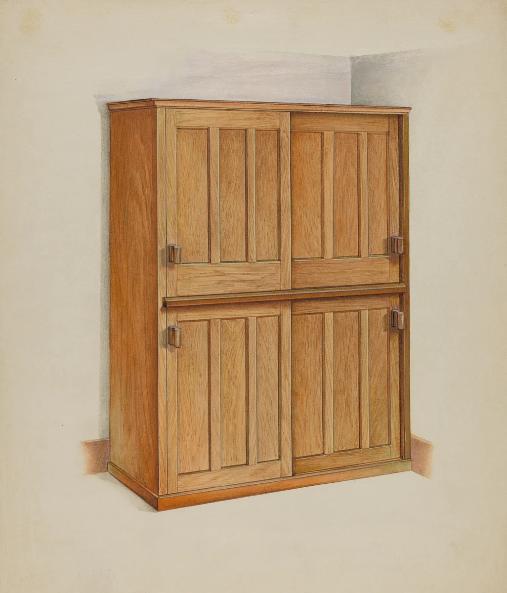 Shaker Bookcase by John W. Kelleher, index of american design, 1937