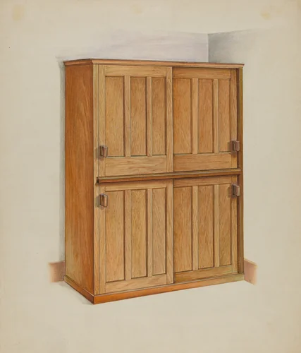 Shaker Bookcase by John W. Kelleher, index of american design, 1937