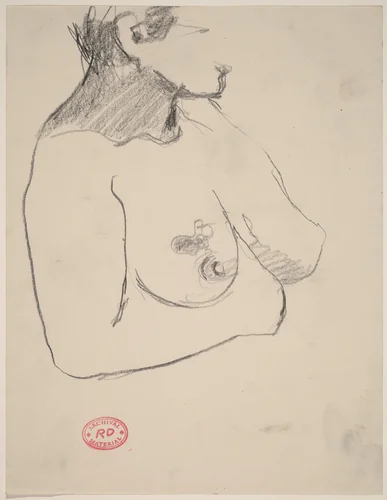 Untitled [nude with tattooed breast] by Richard Diebenkorn, drawing, 1955-1967