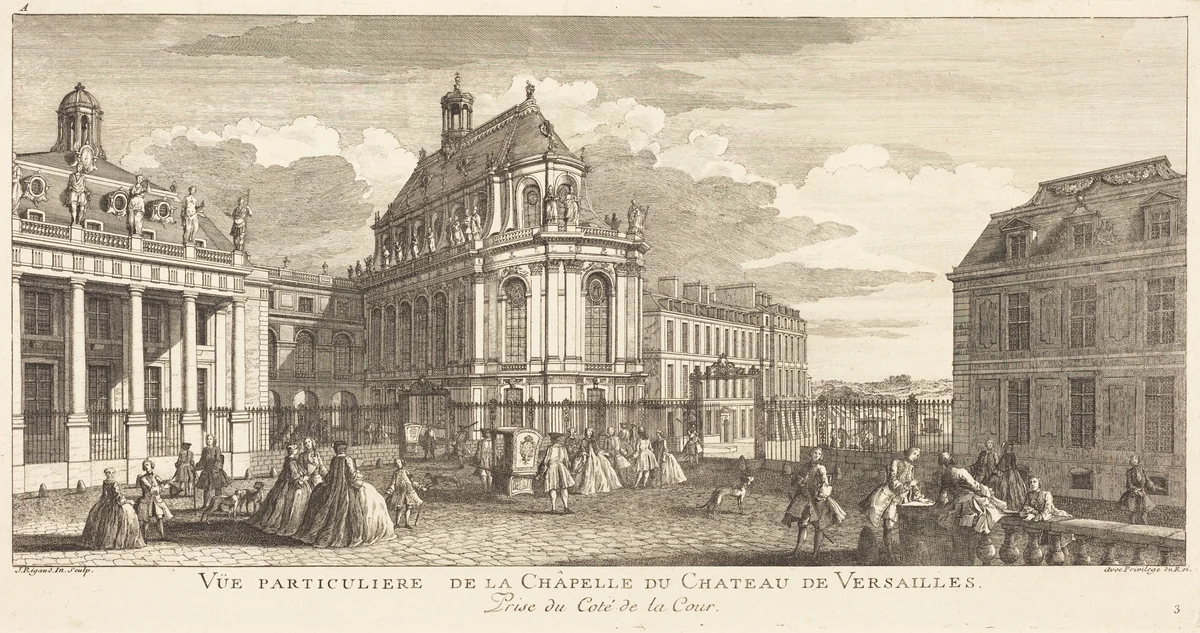 Vue Particuliere de la Chapelle du Chateau deVersailles by Jean-Baptiste Rigaud, print, 1681-1812
