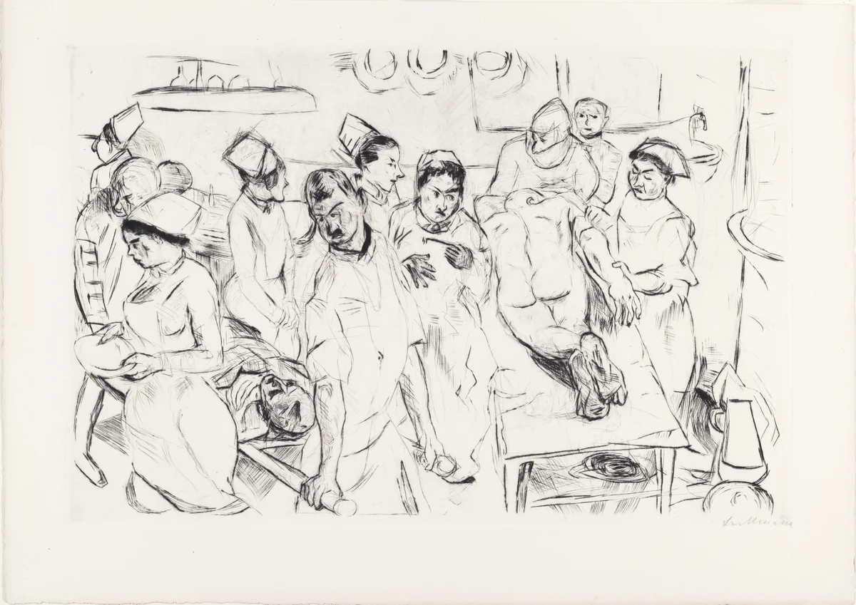 The Large Operation (Grosse Operation) from Faces (Gesichter) by Max Beckmann, print, 1914