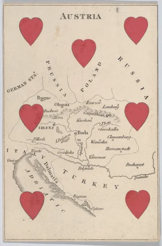 Austria, from "Court Game of Geography" by William and Henry Rock, print, 1838-1855