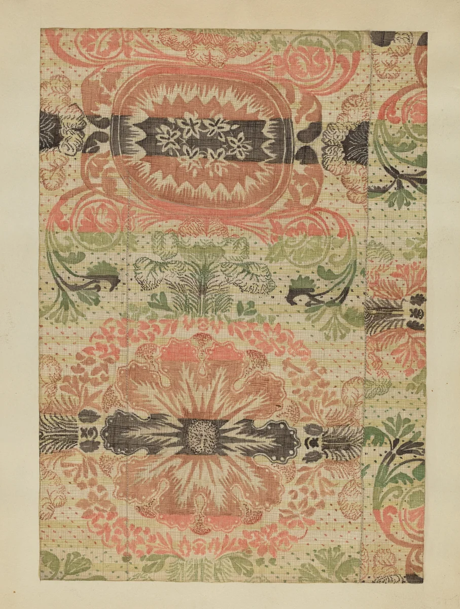 Hand Woven Ingrain Carpet by Dorothy Lacey, index of american design, 1937