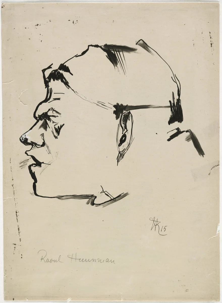 Raoul Hausmann by Hans Richter, drawing, 1915