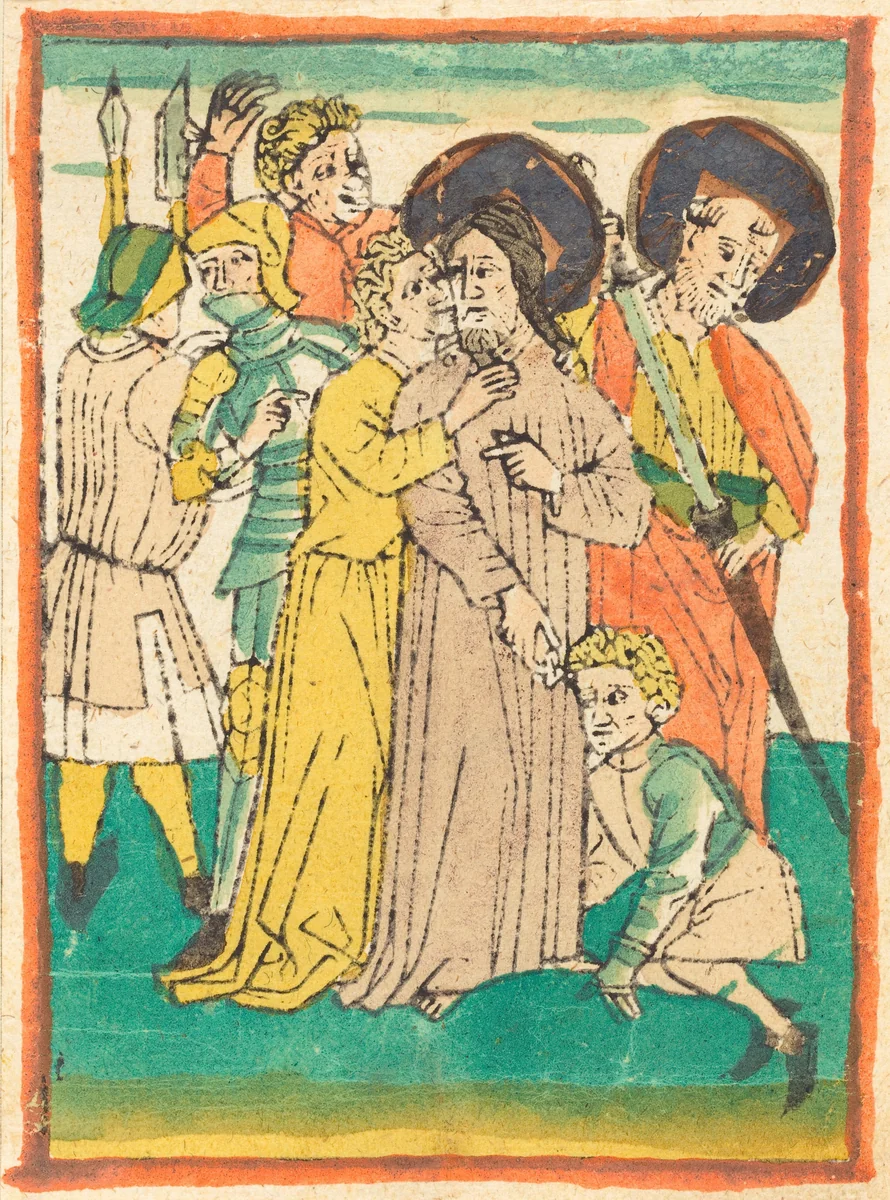 The Betrayal of Christ by German 15th Century, print, 1460-1465