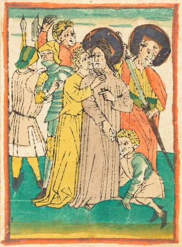 The Betrayal of Christ by German 15th Century, print, 1460-1465