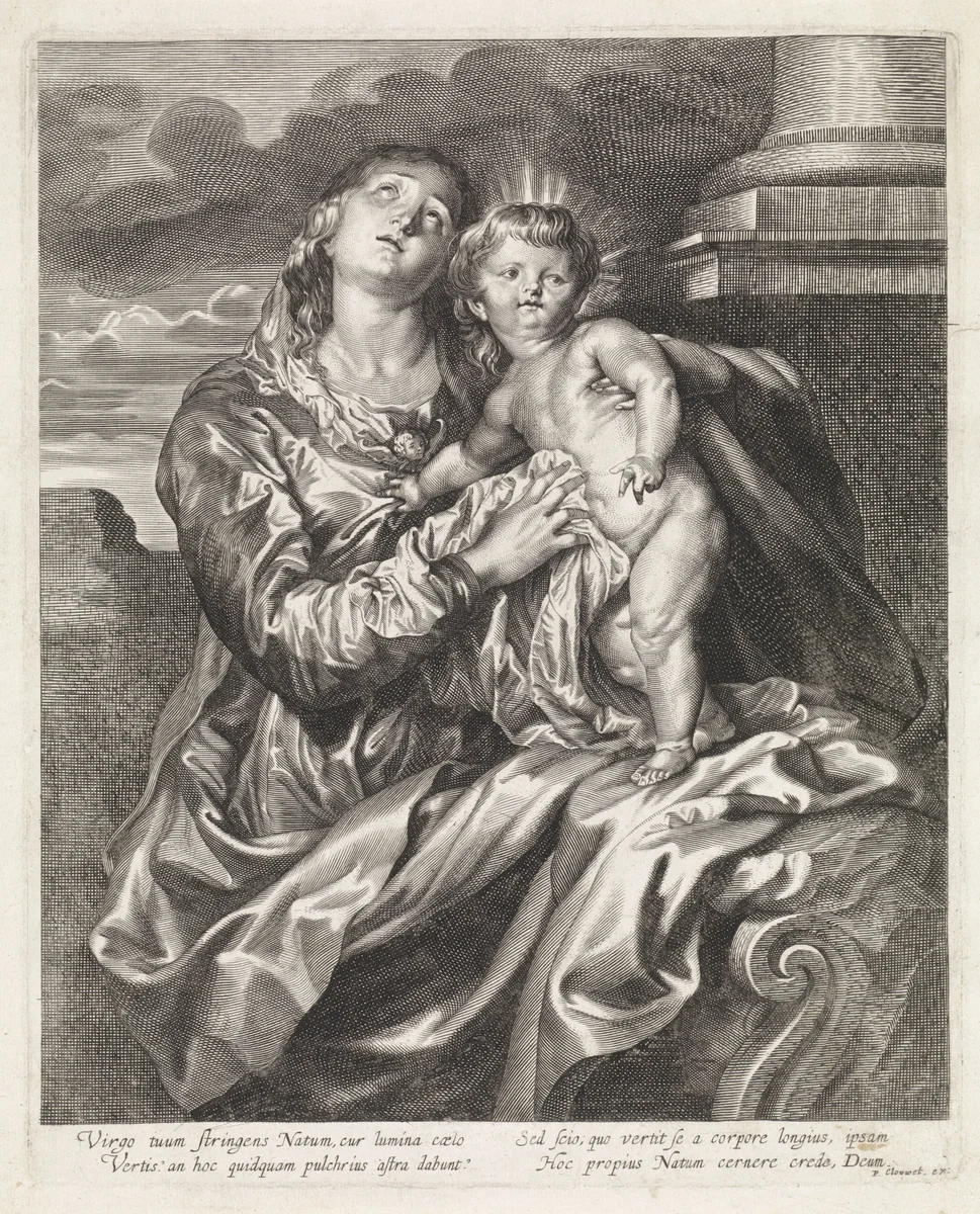 Maria met het Christuskind by anonymous, print, 1643-1673