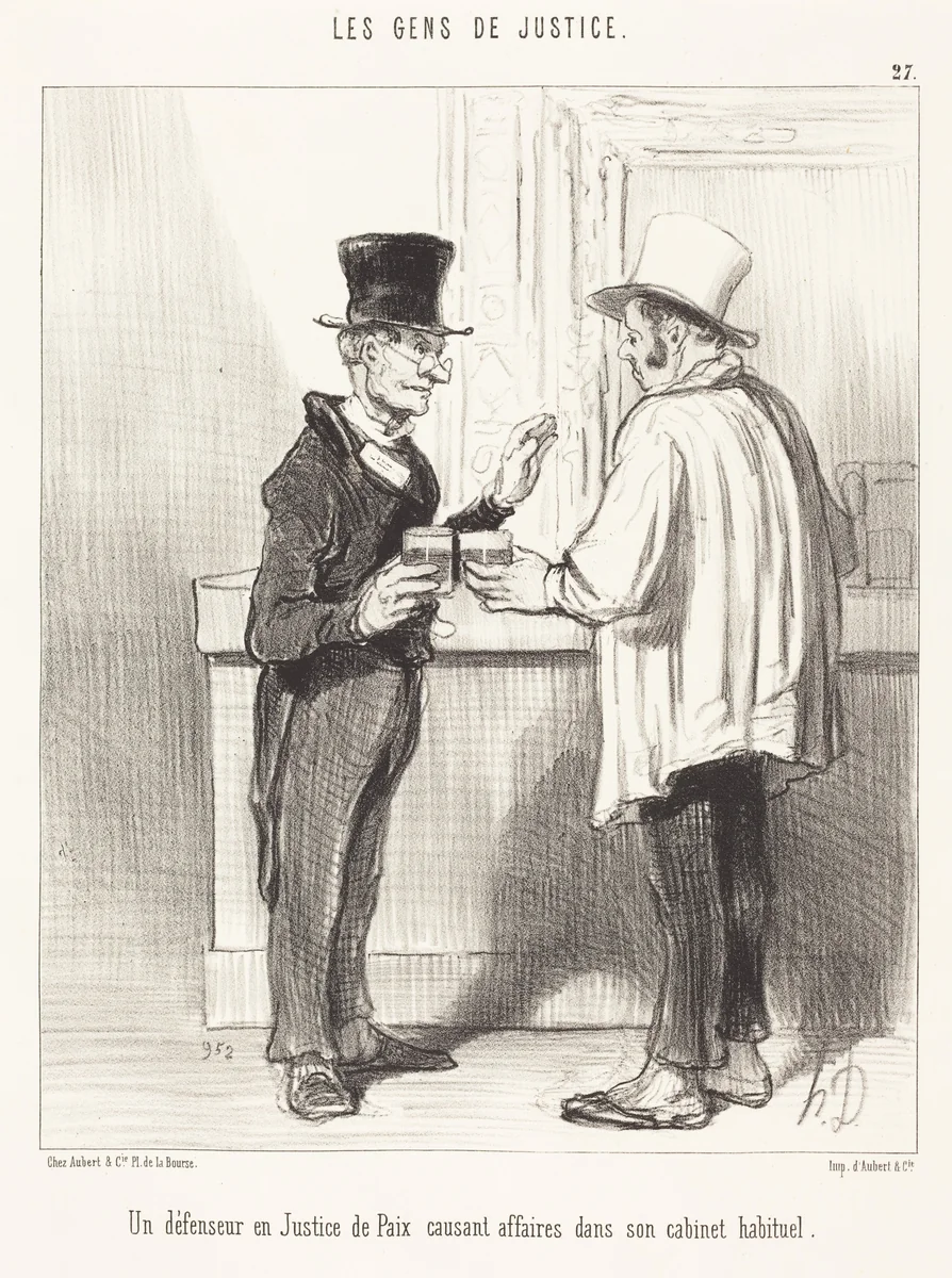 Un Défenseur... causant... dans son cabinet habituel by Honoré Daumier, print, 1846