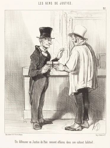 Un Défenseur... causant... dans son cabinet habituel by Honoré Daumier, print, 1846
