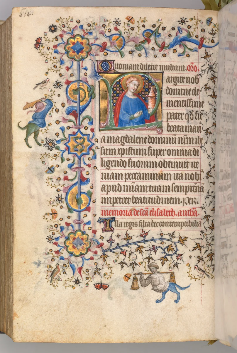 Hours of Charles the Noble, King of Navarre (1361-1425): fol. 296v, St. Mary Magdalene by Master of the Brussels Initials and Associates, book, 1400-1410