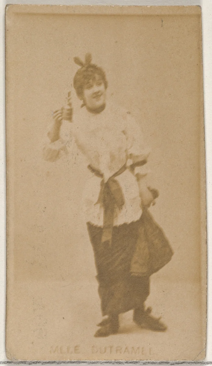 Mlle. Dutramel, from the Actors and Actresses series (N45, Type 8) for Virginia Brights Cigarettes by Allen & Ginter, photograph, 1885-1891