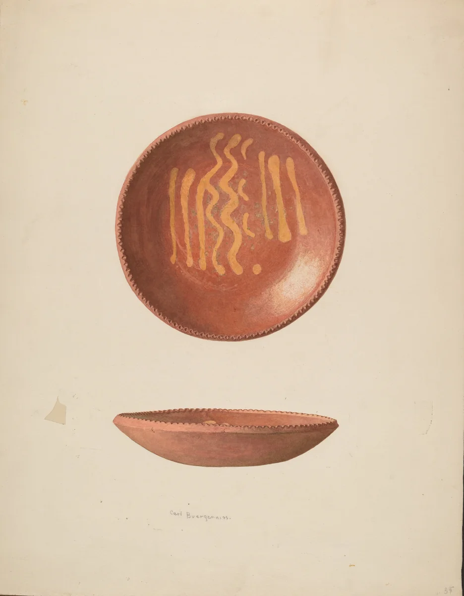 Small Pie Plate by Carl Buergerniss, index of american design, 1939