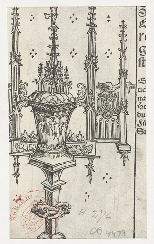 Monstrans met vogel (pelikaan) by Lucas Cranach, print, 1509-1549