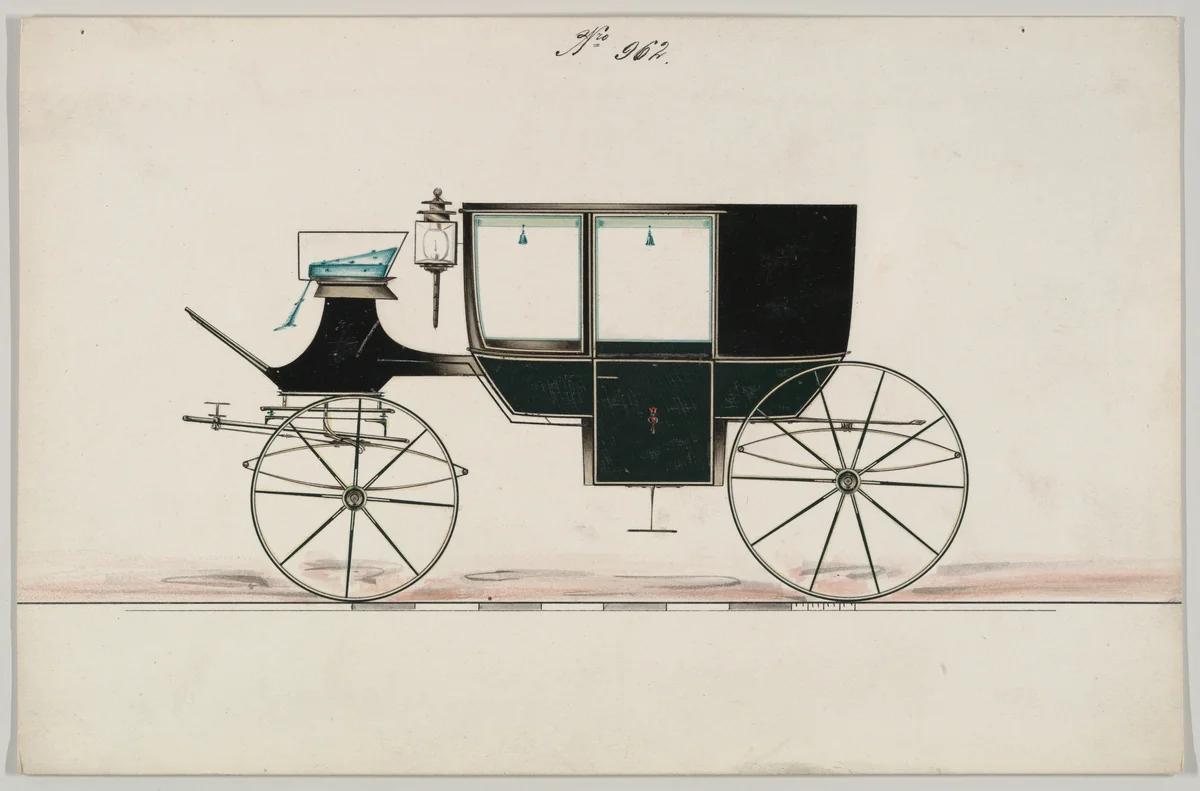 Coach #962 by Brewster & Co., drawing, 1865-1875
