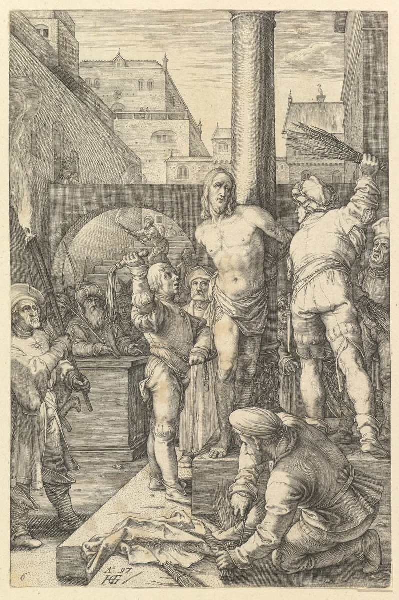 The Flagellation, from "The Passion of Christ" by Hendrick Goltzius, print, 1597