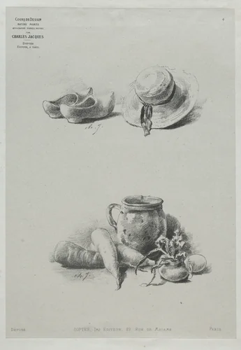 Still Life by Charles-Émile Jacque, print, 1888-1894