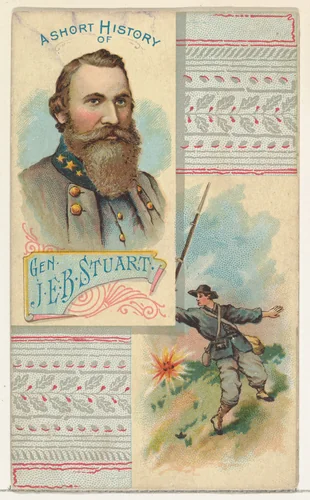 A Short History: General James Ewell Brown Stuart, from the Histories of Generals series (N114) issued by W. Duke, Sons & Co. to promote Honest Long Cut Smoking and Chewing Tobacco by W. Duke, Sons & Co., print, 1888