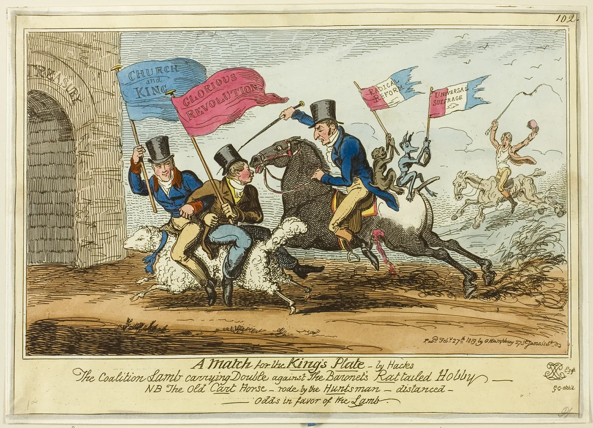 A Match for the Kings Plate-By Hacks by George Cruikshank, print, 1819