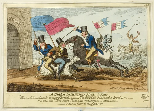 A Match for the Kings Plate-By Hacks by George Cruikshank, print, 1819