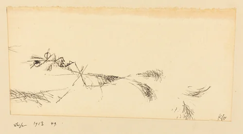 Leiche (Corpse) by Paul Klee, drawing, 1913