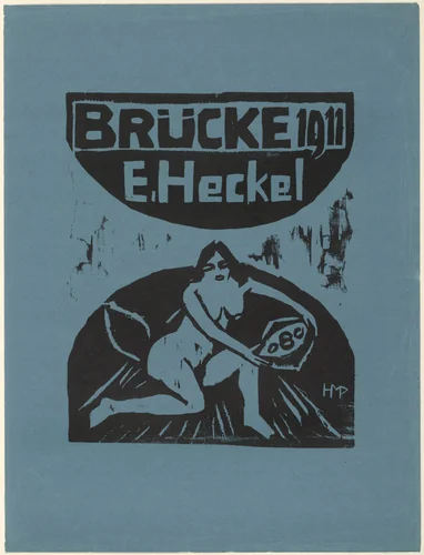 Kneeling Nude with Bowl (Kniender Akt mit Schale) cover from the portfolio Brücke 1911 by Max Pechstein, print, 1911