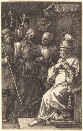 Christ before Caiaphas by Albrecht Dürer, print, 1512