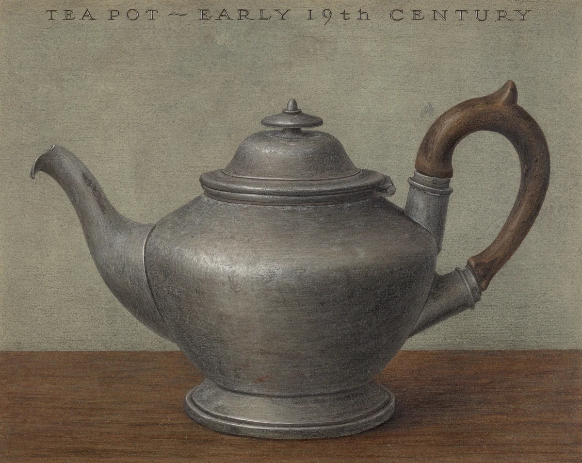 Teapot by American 20th Century, index of american design, 1935-1942