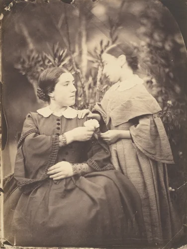 Portrait of Woman and Child by Jean-Baptiste Frénet, photograph, 1855