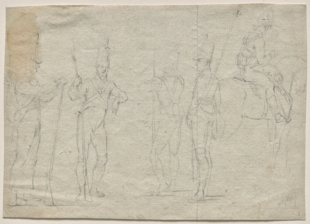 Soldiers by Adolph von Menzel, drawing, 1815-1905