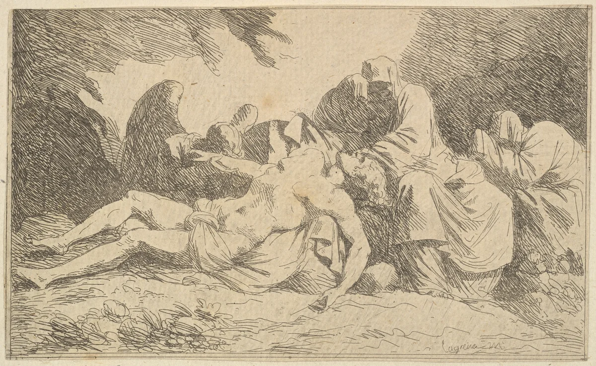 Le Christ au tombeau (The Entombment) by Jean Jacques Lagrenée, print, 1762-1763