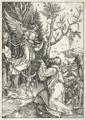 Life of the Virgin: Joachim and the Angel by Albrecht Dürer, print, 1499-1509