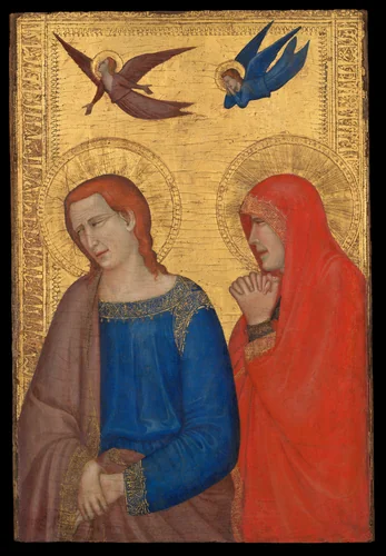 Saints John the Evangelist and Mary Magdalene by Follower of Giotto, painting, 1330-1340