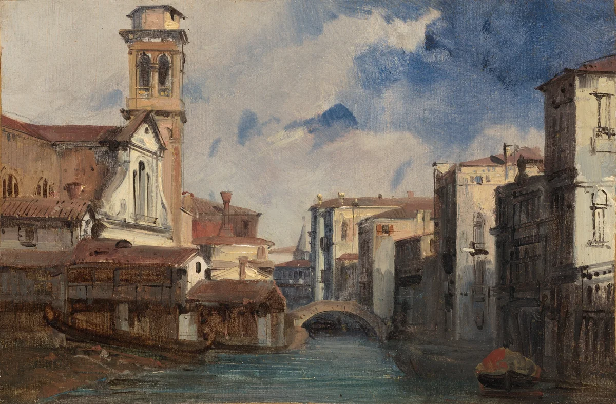 The Church of San Trovaso, Venice by Jules-Romain Joyant, painting, 1830