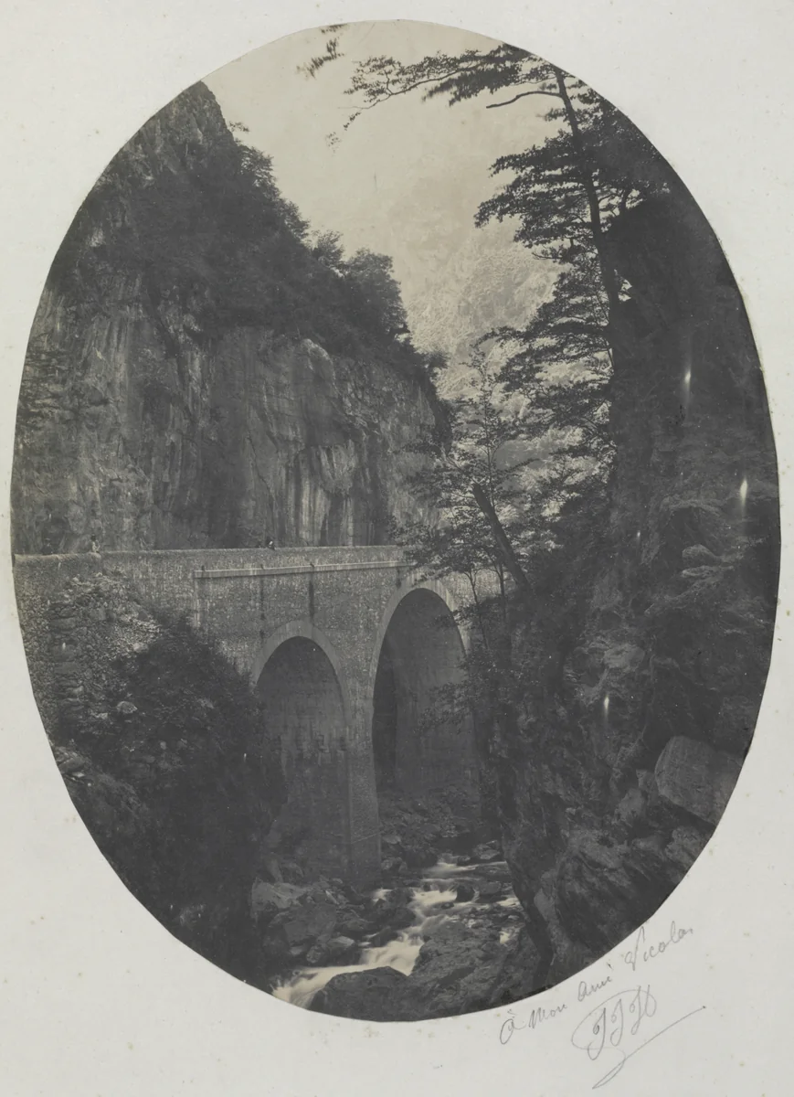 Gorge at Eaux Chaudes, Pyrenees by Jean-Jacques Heilmann, photograph, 1850-1858