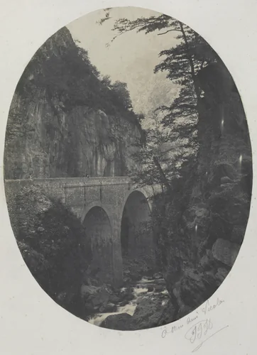 Gorge at Eaux Chaudes, Pyrenees by Jean-Jacques Heilmann, photograph, 1850-1858
