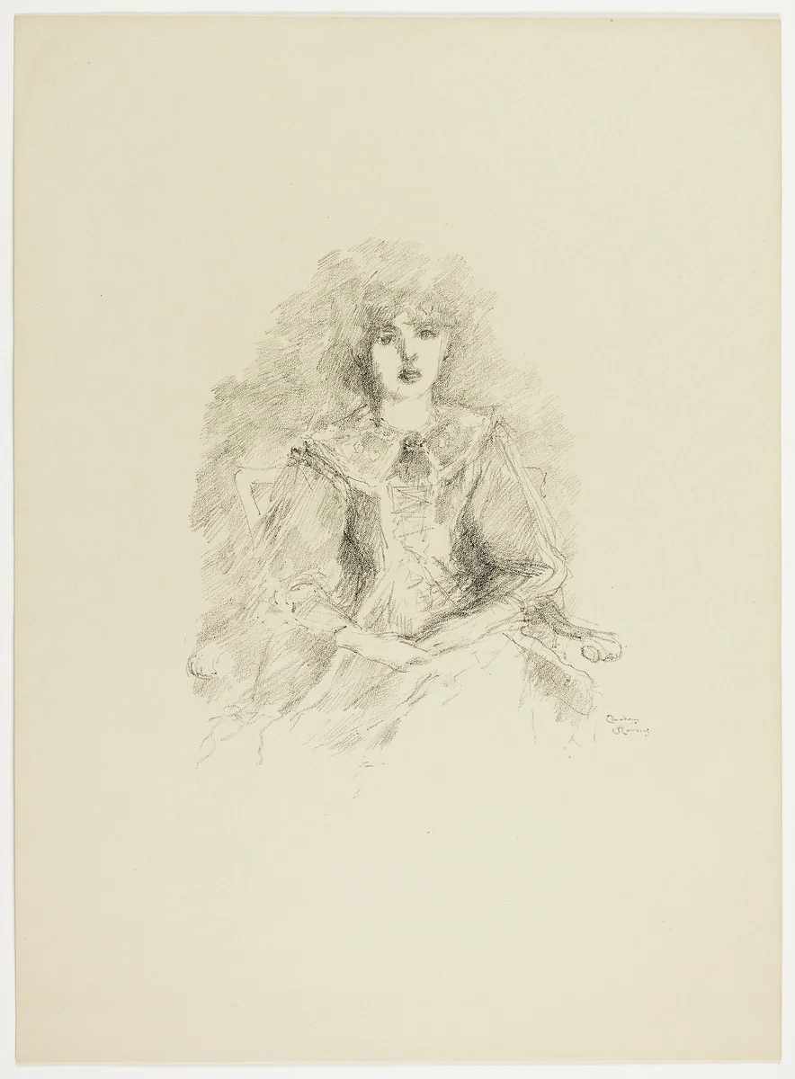 A Study by Lamplight by Theodore Roussel, print, 1890-1894