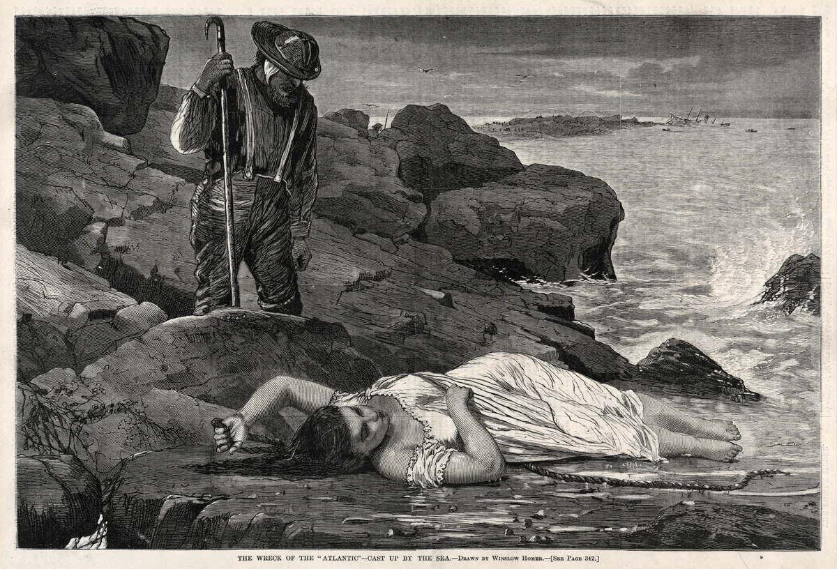 The Wreck of the "Atlantic" - Cast Up by the Sea by Winslow Homer, print, 1873