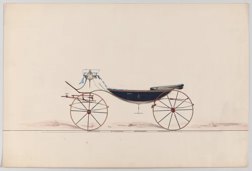 Design for Vis-à-vis (unnumbered) by Brewster & Co., drawing, 1865-1875