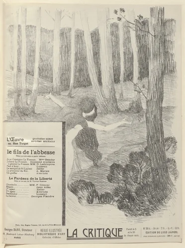 Program for The Son of the Abbess (Le Fils de l'abbesse) and The Burden of Liberty (Le Fardeau de la liberté) from The Beraldi Album of Theatre Programs by Henri Lebasque, print, 1897